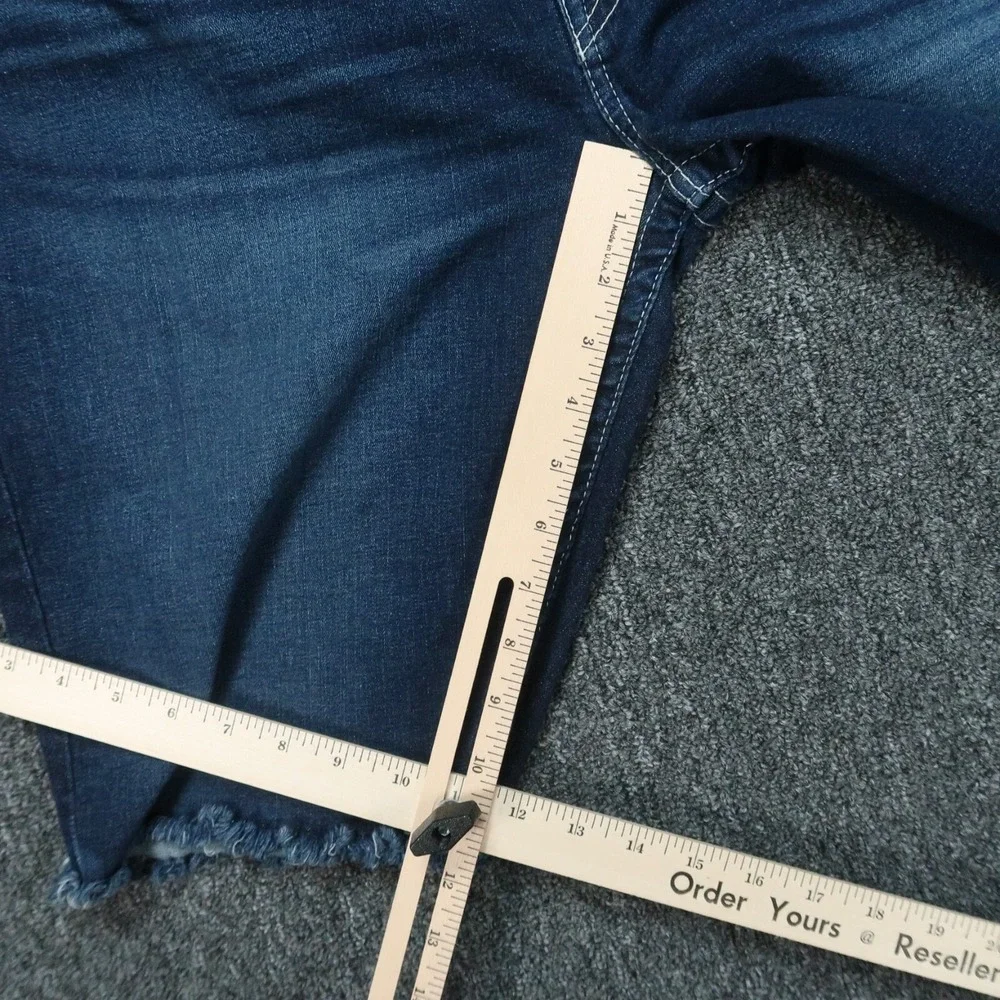 True Religion Shorts Mens 40 Blue Ricky‎ Straight Flaps Cut Off Denim Jorts
